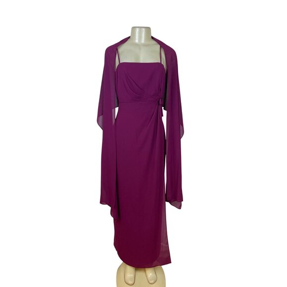 Jordan Magenta Sleeveless Women Formal Evening Gown W/ Spaghetti Straps Sz 11/12 - Picture 1 of 11